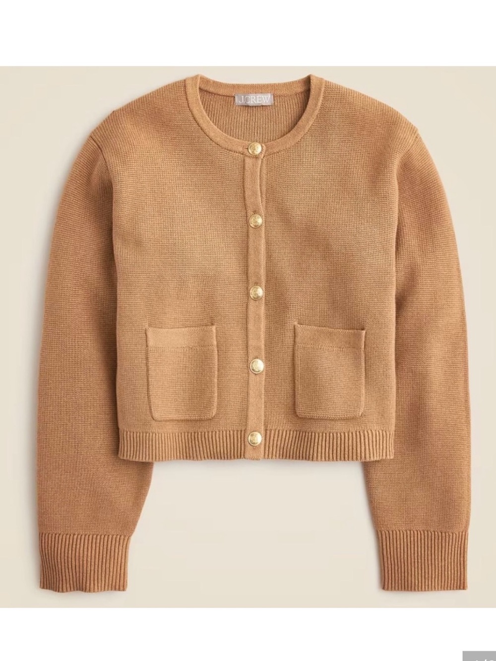 J.Crew Emilie Sweater Cardigan | New With Tags | Camel Tan w/ Gold Buttons